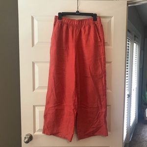 Tahari Crop Linen Pants